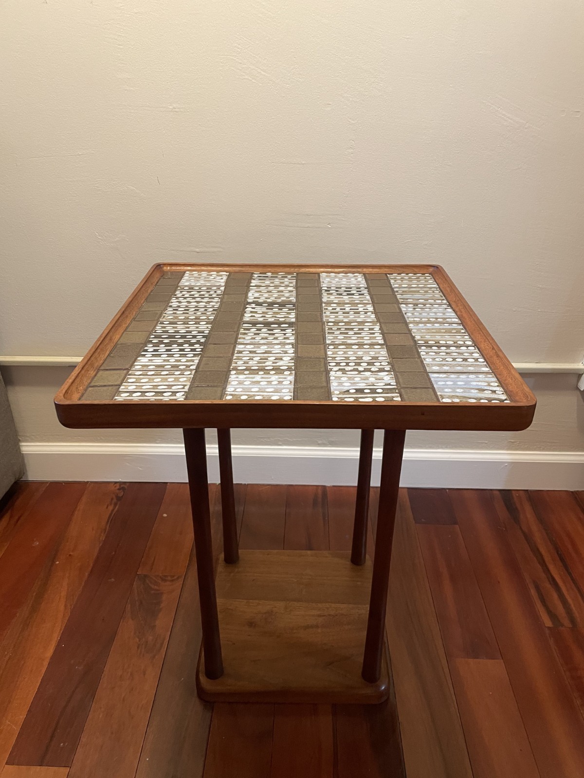 Jane and Gordon Martz Wood and Ceramic Top Square Side Table MCM