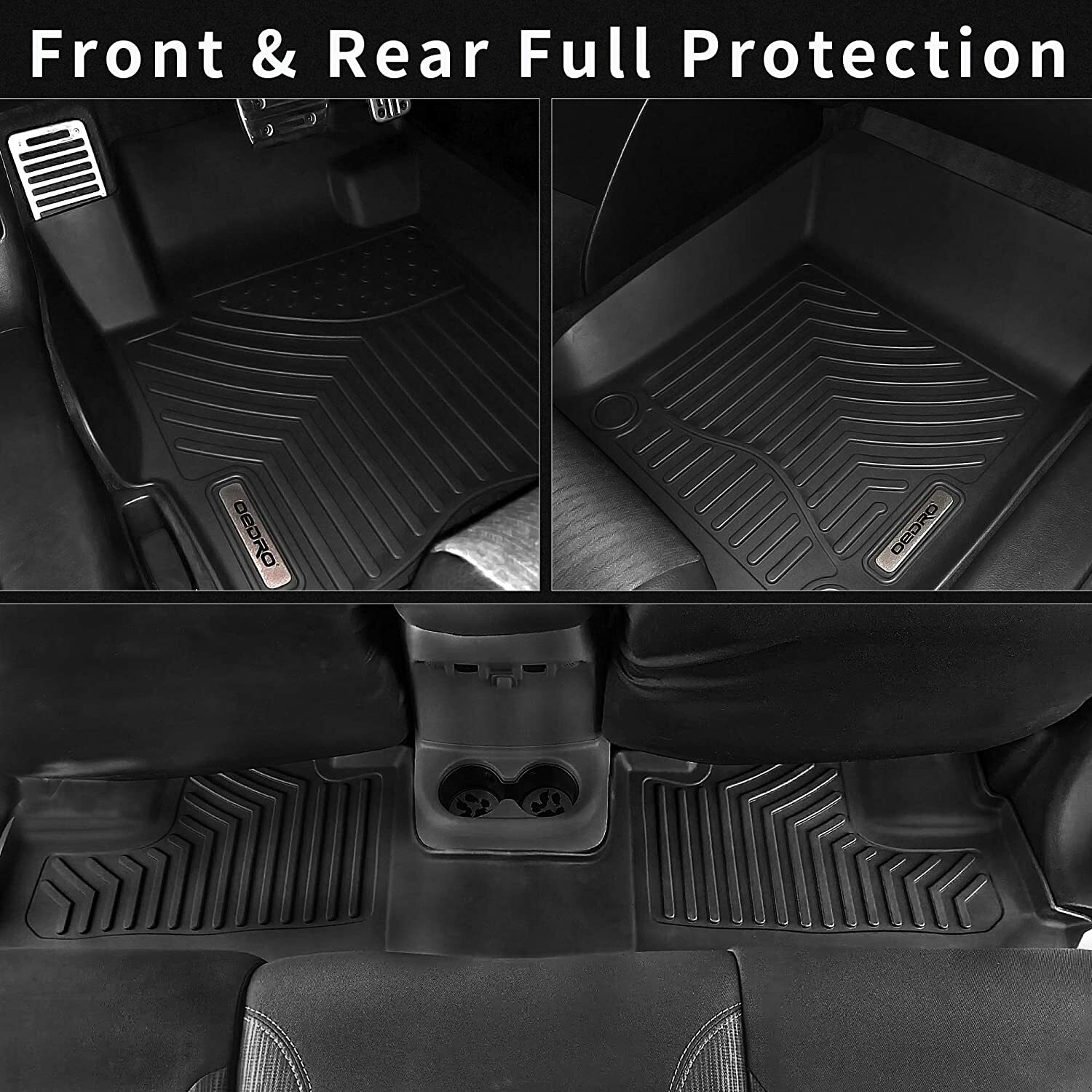 OEDRO Floor Mats for 2019-2024 Dodge Ram 1500 Crew Cab All Weather TPE Liners