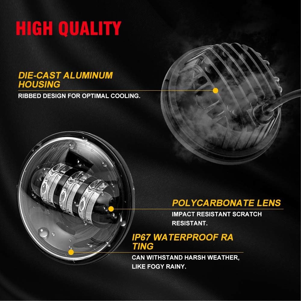 For Harley Davidson Electra Glide Classic 7" LED Headlight + 4.5" Passing Lights