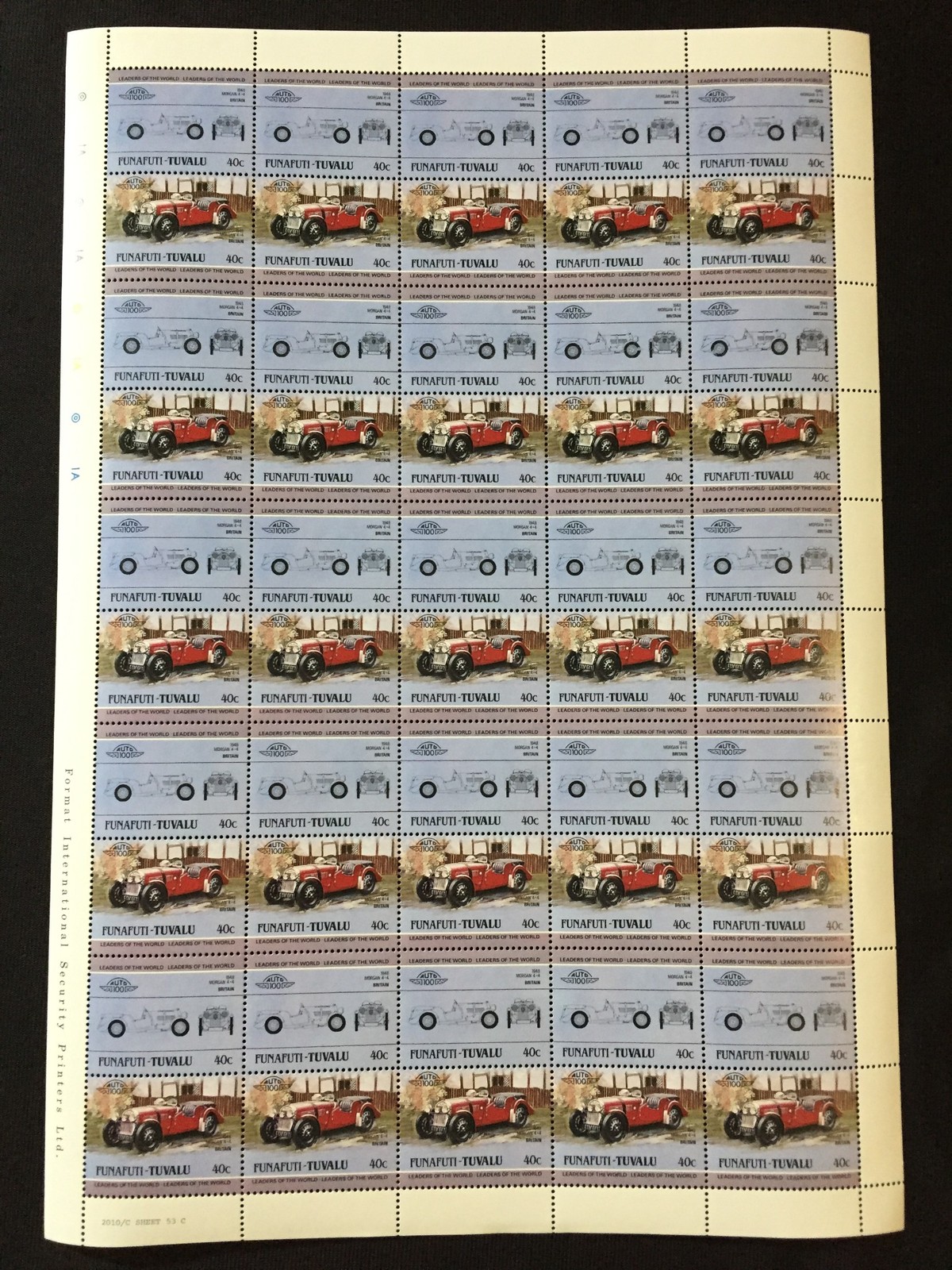 TUVALU Racing Cars Sheets x 8 MNH(400 Stamps)BLK36
