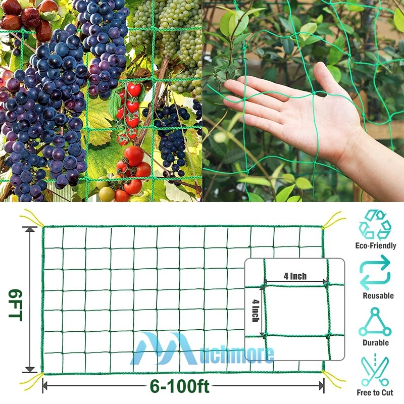 Heavy-Duty Growing Net Garden Trellis Netting for Vine Plants Fruits Flowers Veg