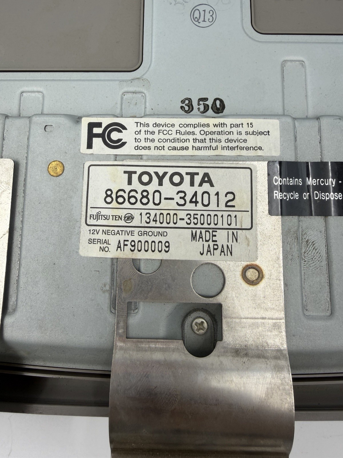 2003 2007 Toyota Sequoia Overhead Console Dome Light Assembly TV DVD Screen