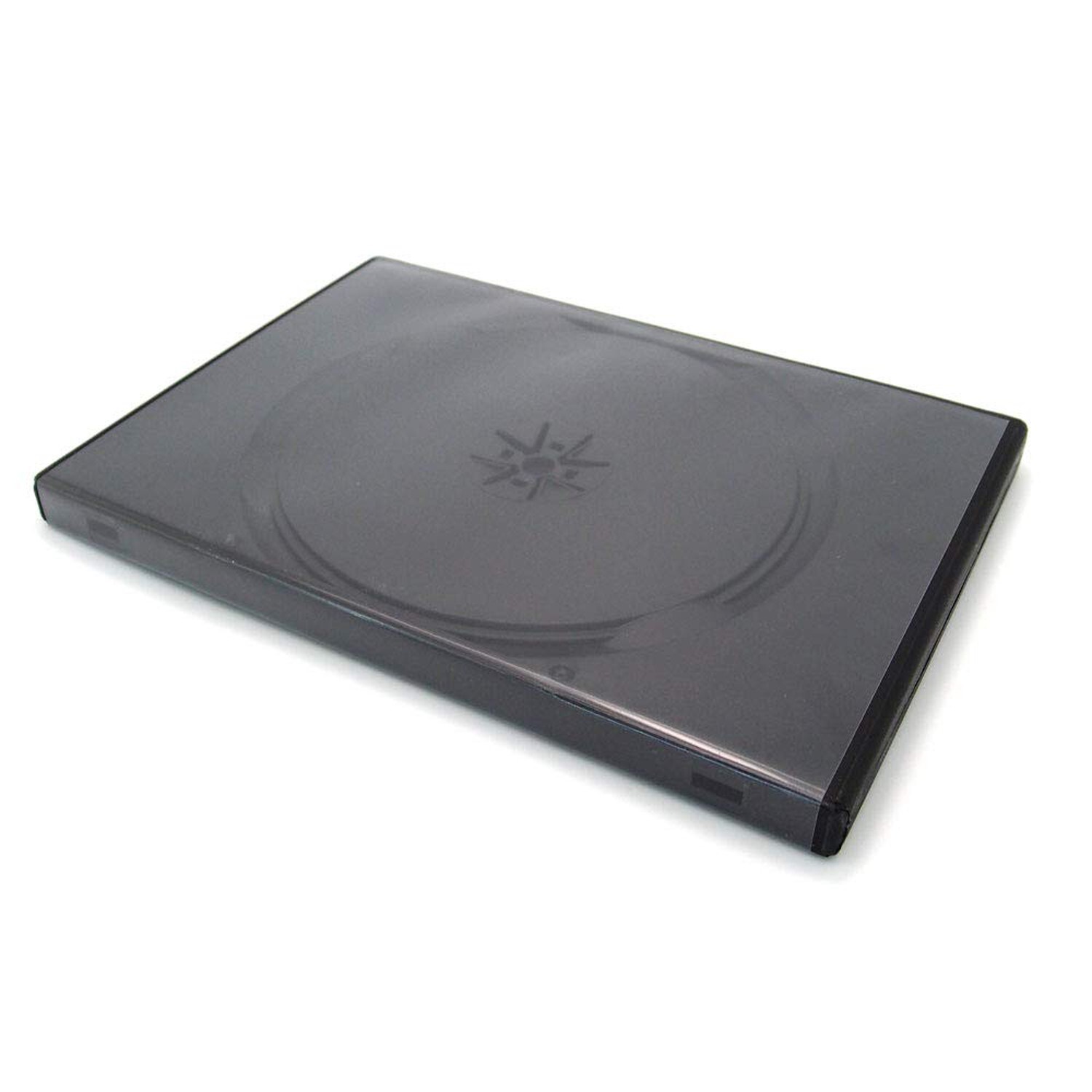 10 Pack Maxtek Standard 14mm Black Quad 4 Disc DVD Cases with Double Sided Fl...