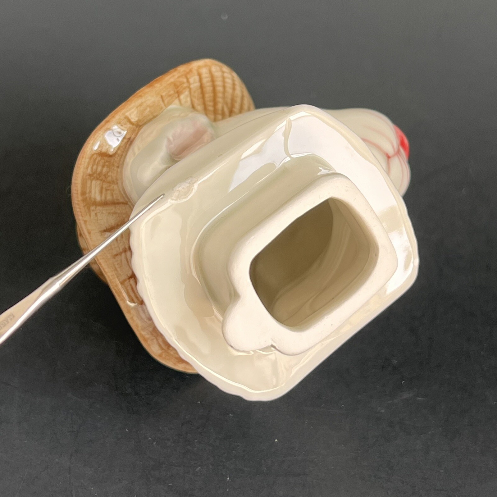 Otagiri Handpainted Ceramic Gardening Bunny Teapot 10” Cottagecore