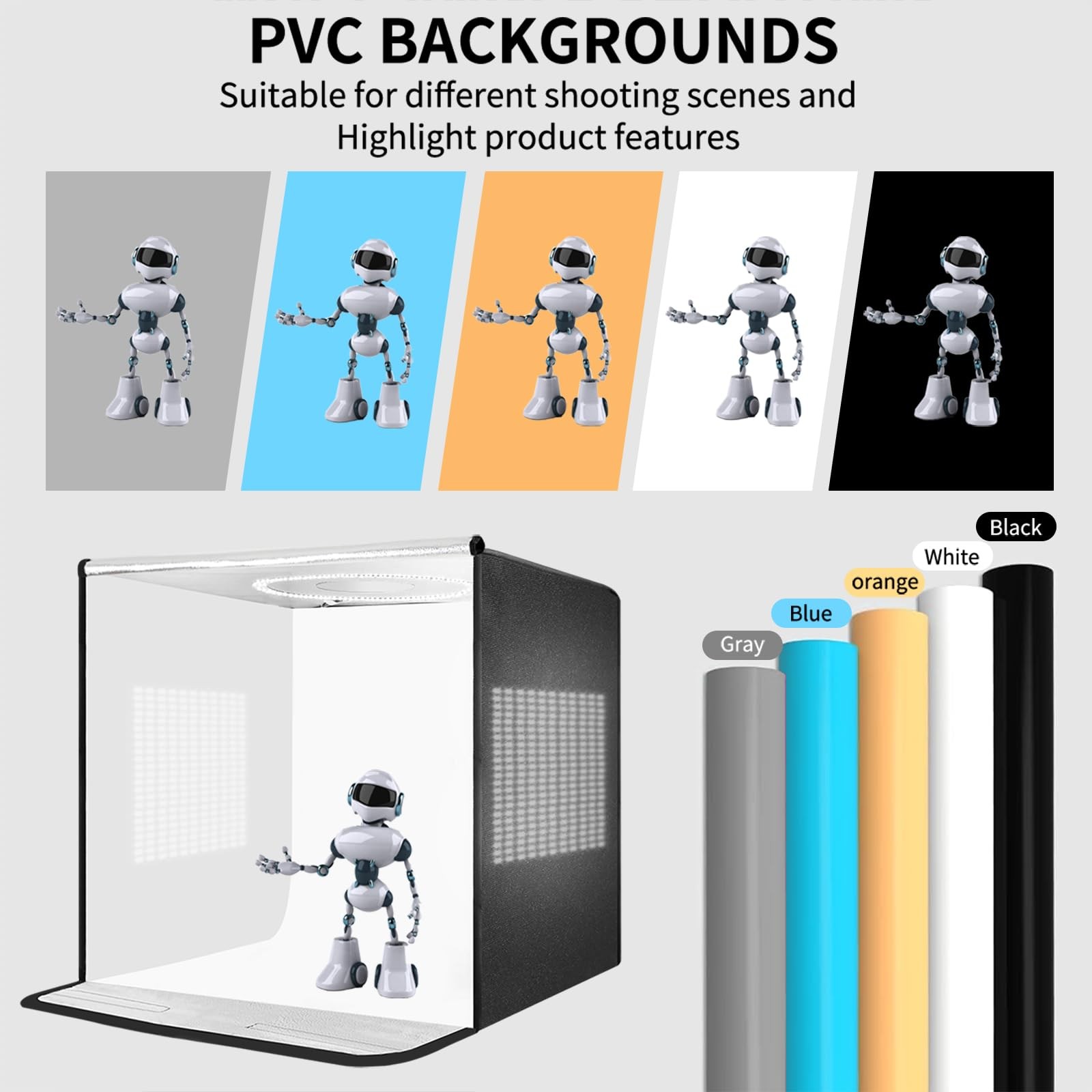 Pro 24"x24" Photo Studio Light Box 3-Side Light Panel/3-Temp/Dimmable 10%-100...