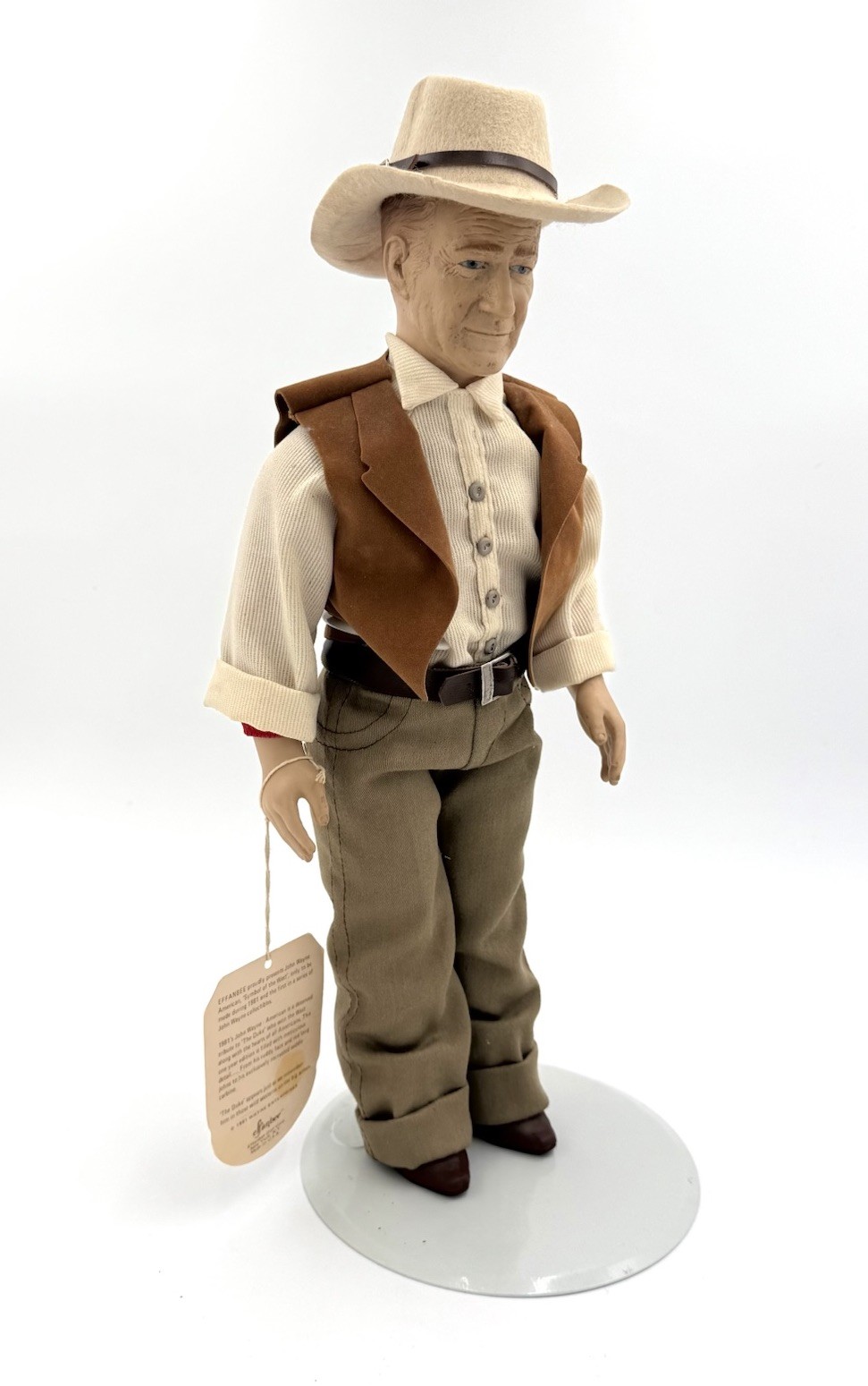 VTG 1981 Effanbee John Wayne Doll Legend Series w/ Tag Cowboy Western