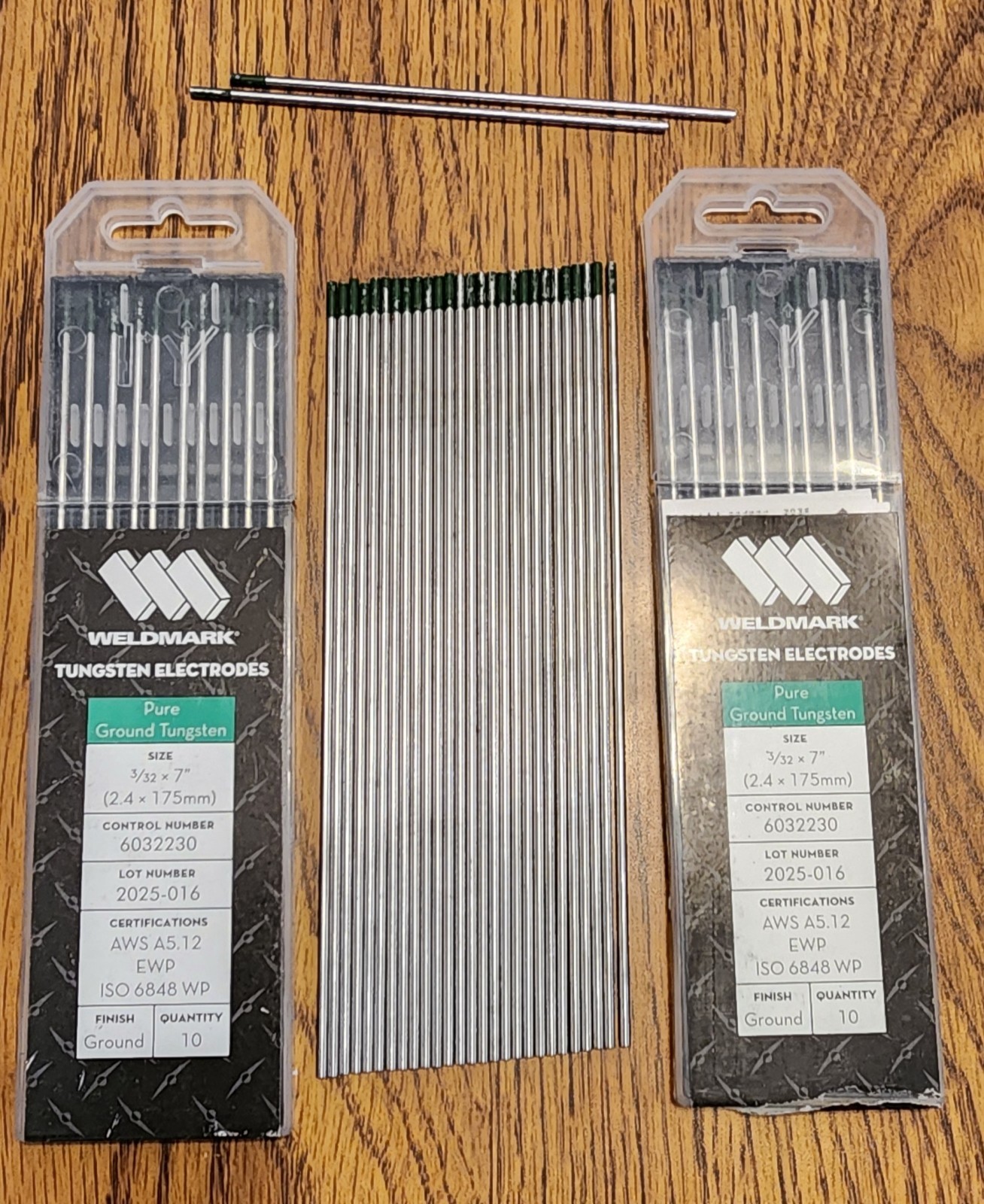 47 Sticks Weldmark 3/32" X 7" Pure Ground Tungsten Electrode, 10 Per Package
