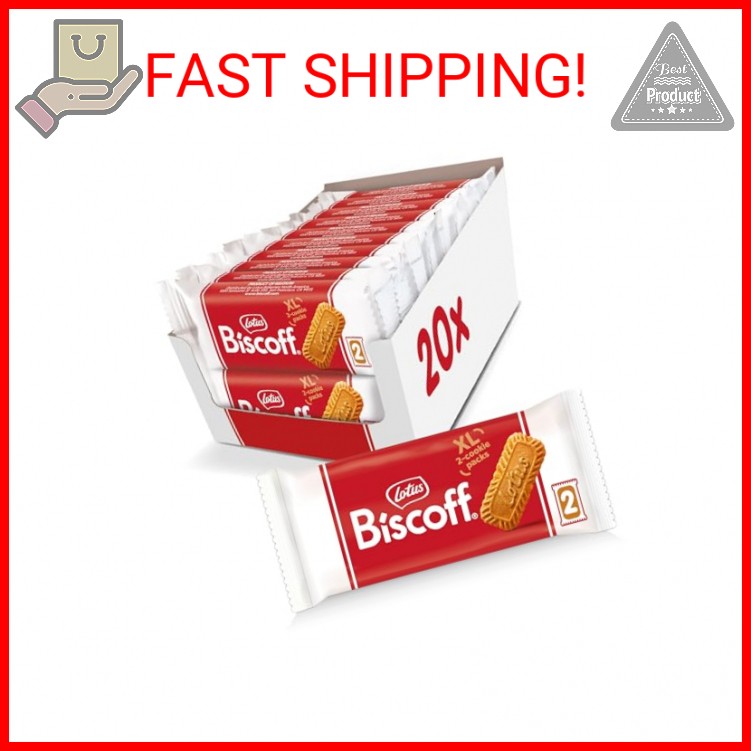 Lotus Biscoff Cookies, Caramelized Biscuit Cookie Snack, Dispenser Box (20 sleev
