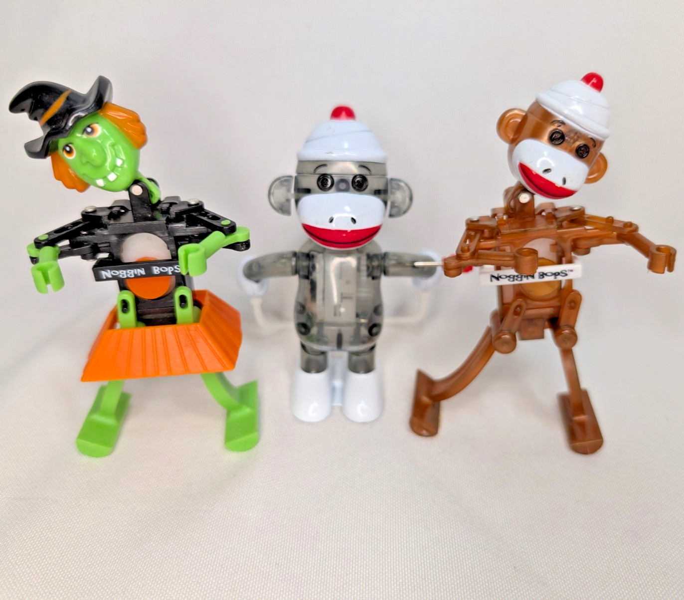 Noggin Bops Sock Monkey & Wind Up Jump Rope + Witch loose working