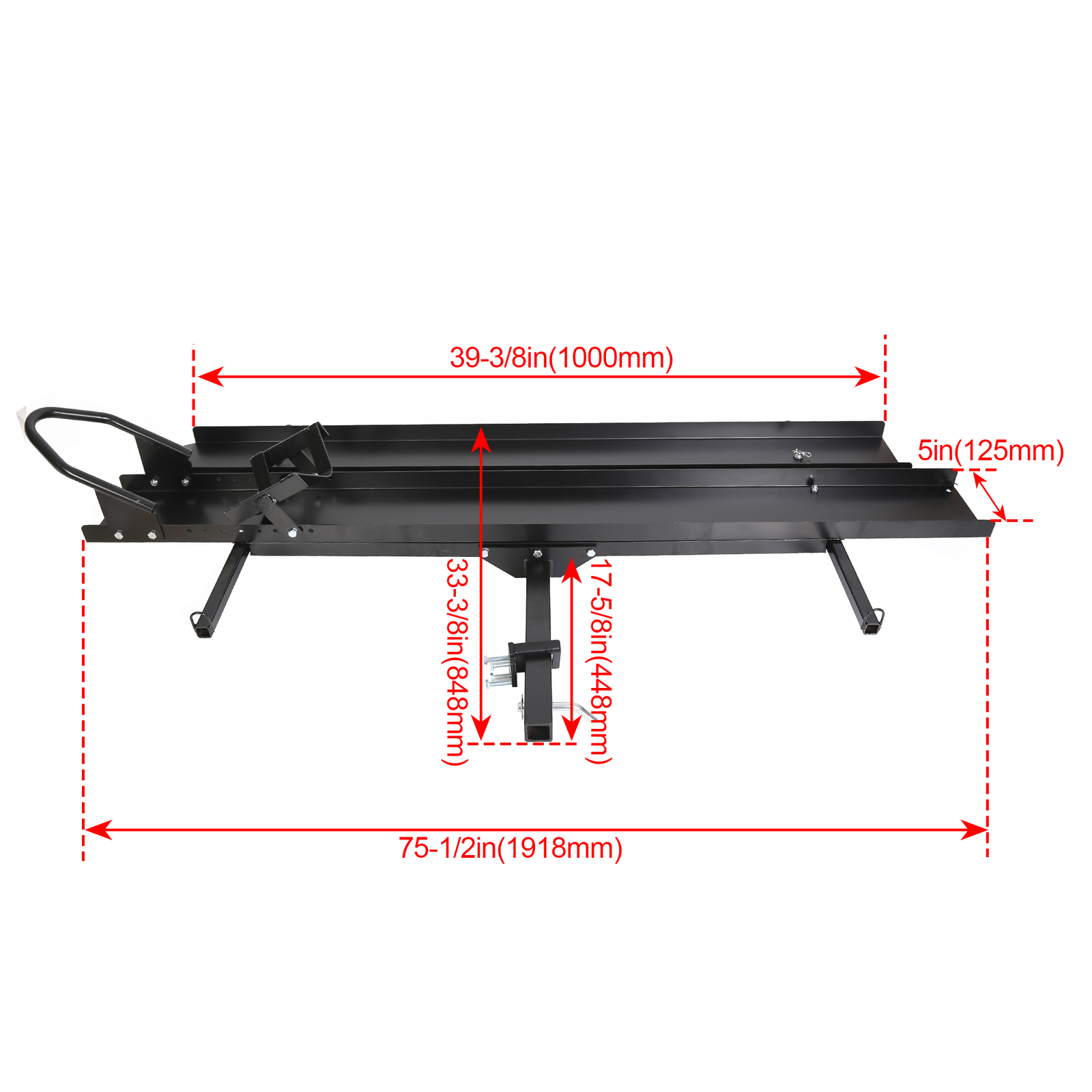 600 LBS Heavy Duty Motorcycle Carrier Dirt Bike Rack Hitch Mount Hauler w/ Ramp