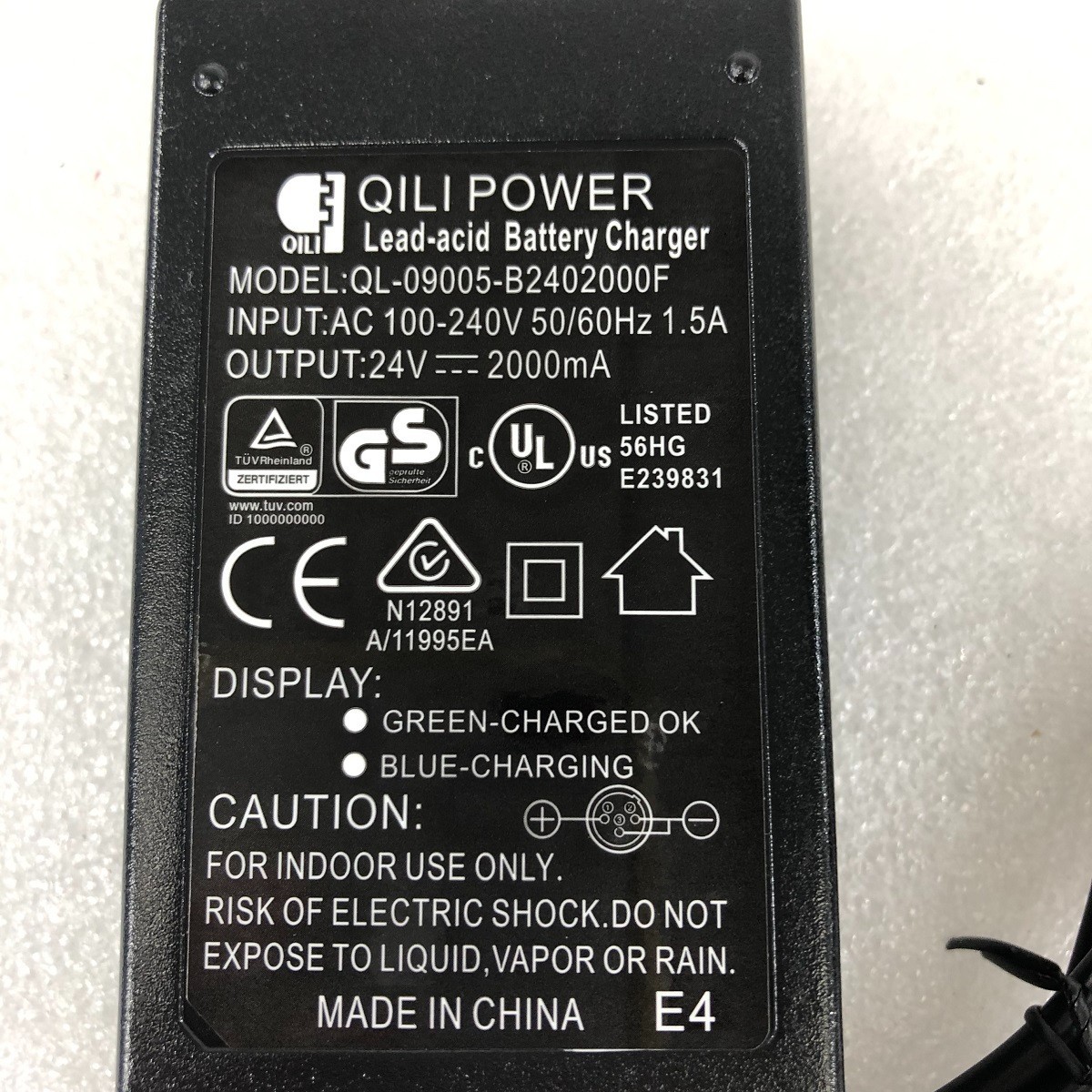 Battery Charger for 4 Wheel Mobility Scooter W3431, 24V