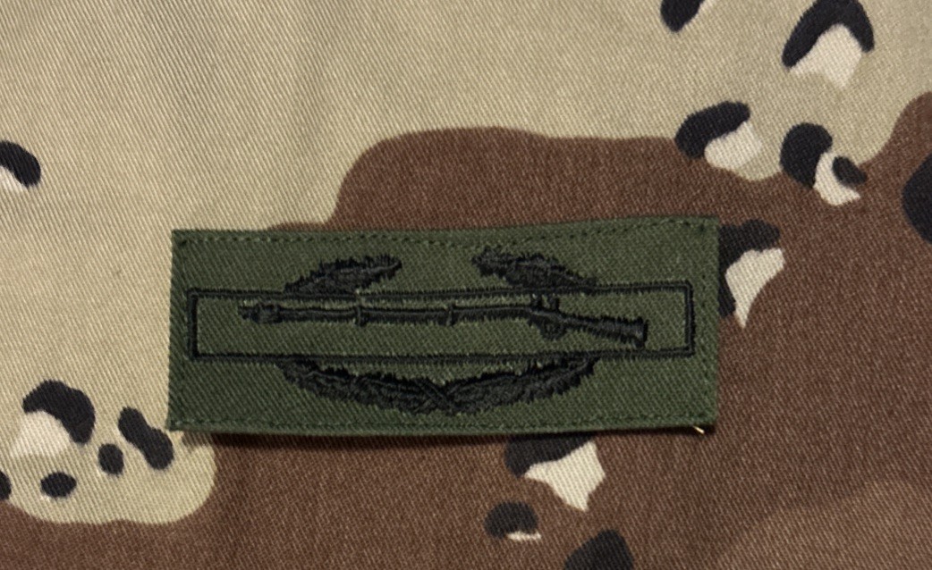 US Army CIB BDU w/ Army Tape Sew-On Combat Infantryman Badge OD Green