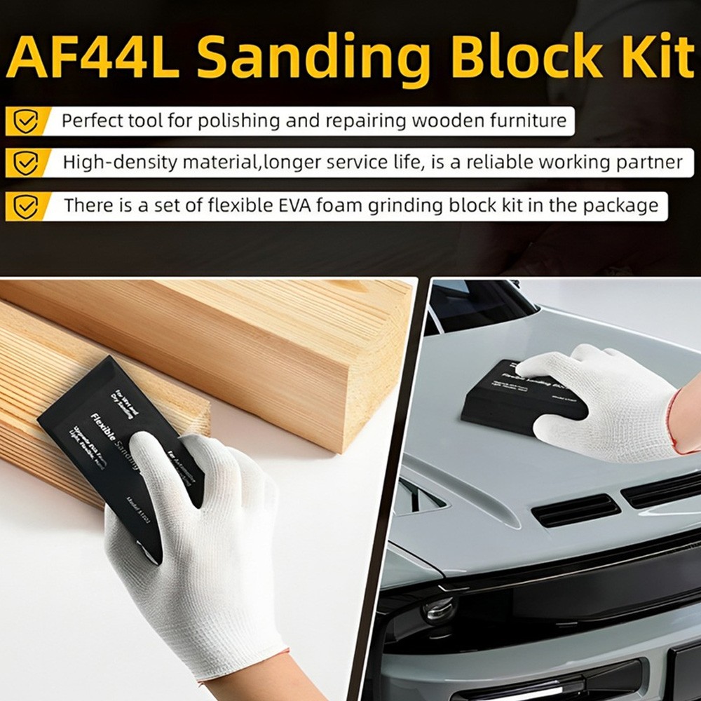 12Pcs Sanding Block Kit Flexible EVA Foam Wet or Dry for Automotive or Woodwork
