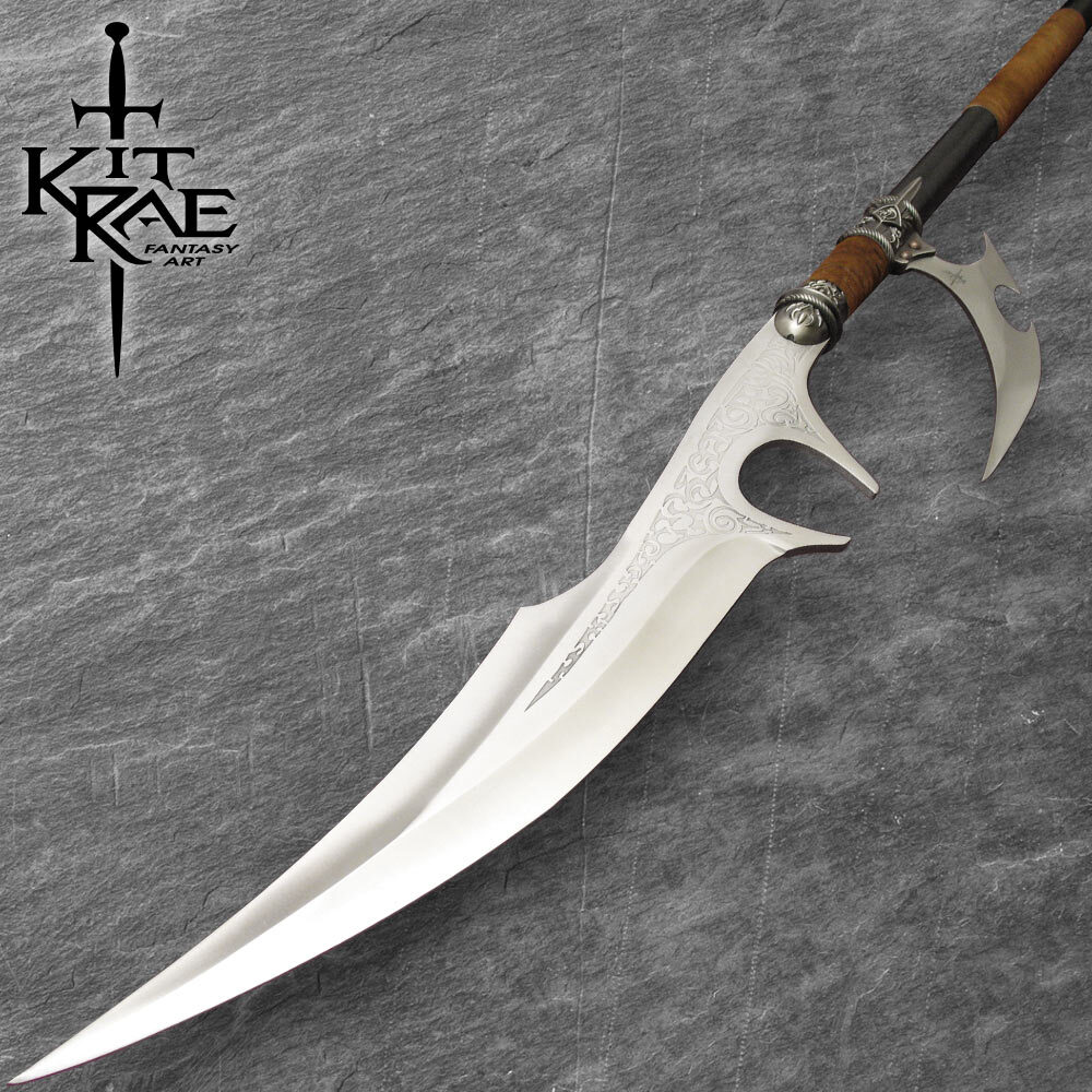 Kit Rae Ellexdrow War Spear with Art Print | Fantasy Design | 70 1/2" Overall