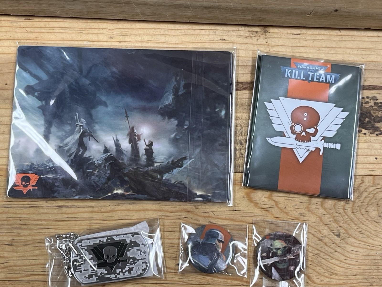 Warhammer 40k 40,000 KILL TEAM Promo Art Cards, Sleeves, Dogtags & Badges SET