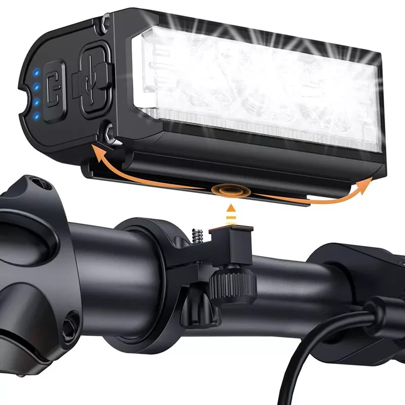 Waterproof 3LED Bike Light USB Rechargeable Super Bright Bicycle Front Headlight