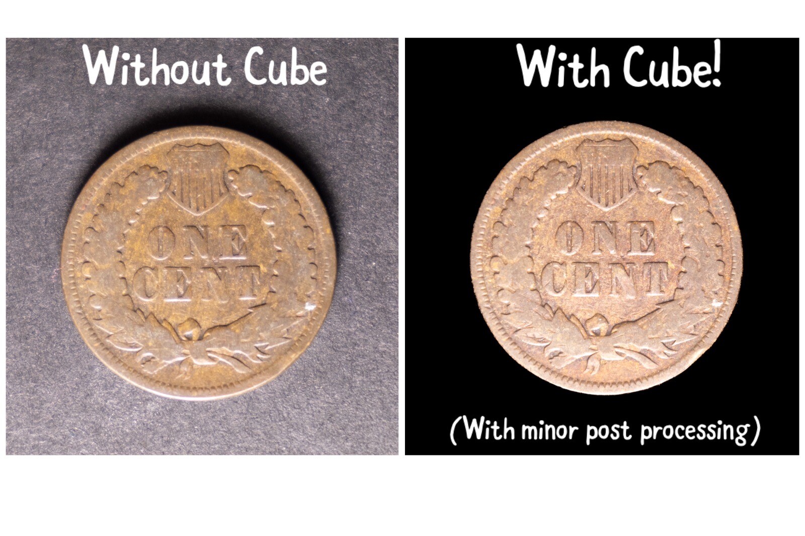 NEW AND IMPROVED! AXIAL LIGHTING CUBE for COIN PHOTOGRAPHY - See Description!