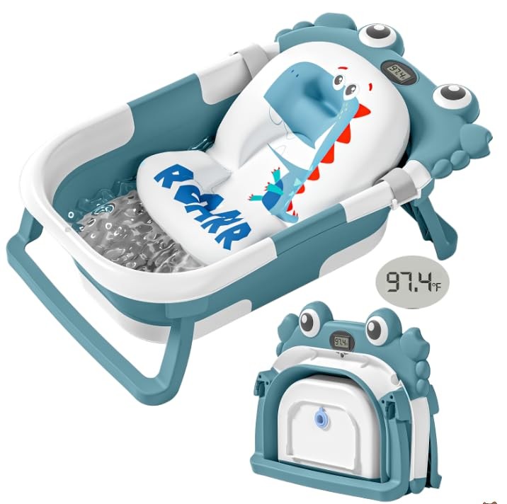 Bañera Azul Portátil Plegable Para Bebe Niño Recien Bacidos Tina De Bañar Regalo
