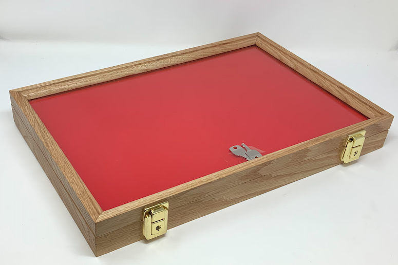 Oak Wood Display Case 12 x 18 x 2 for Arrowheads Knifes Collectibles & More