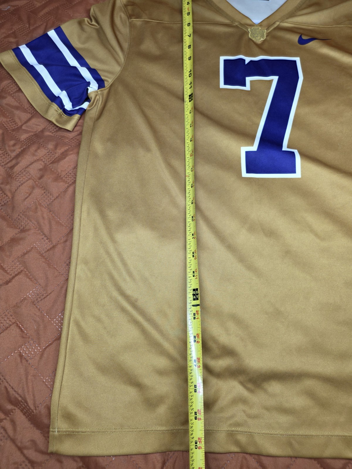 Nike LSU Tigers #7 Gold Jersey Sz. L