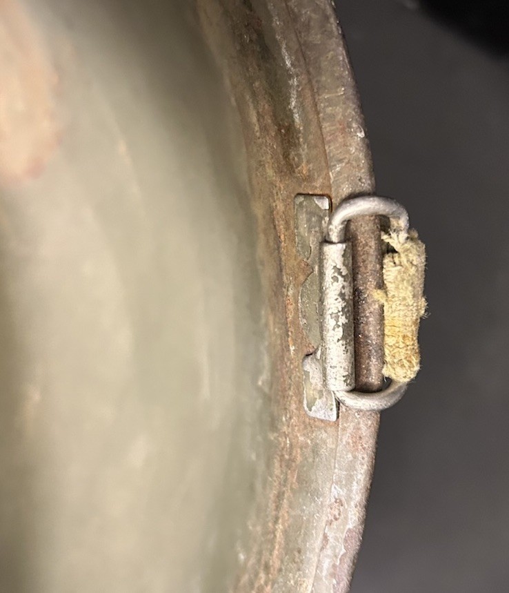 ORIGINAL PAINT 1944 WWII McCord M1 Steel Helmet w/Liner Rear Seam Swivel Bale