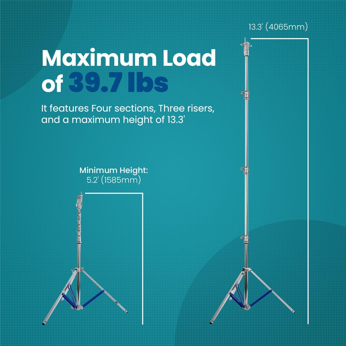 Flashpoint Flashpoint Heavy Duty 13.3ft High Cine Stand Pro with Leveling Leg an