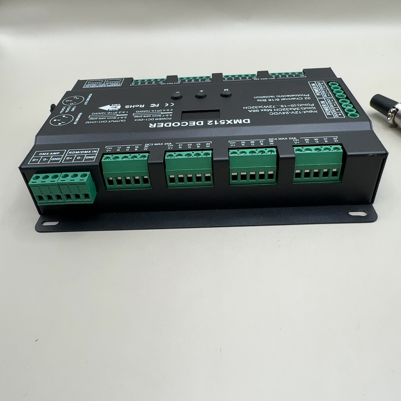 32CH 96A RGBW DMX512 Decoder 16Bit 8KHz LED Driver DC12-24V RDM Display
