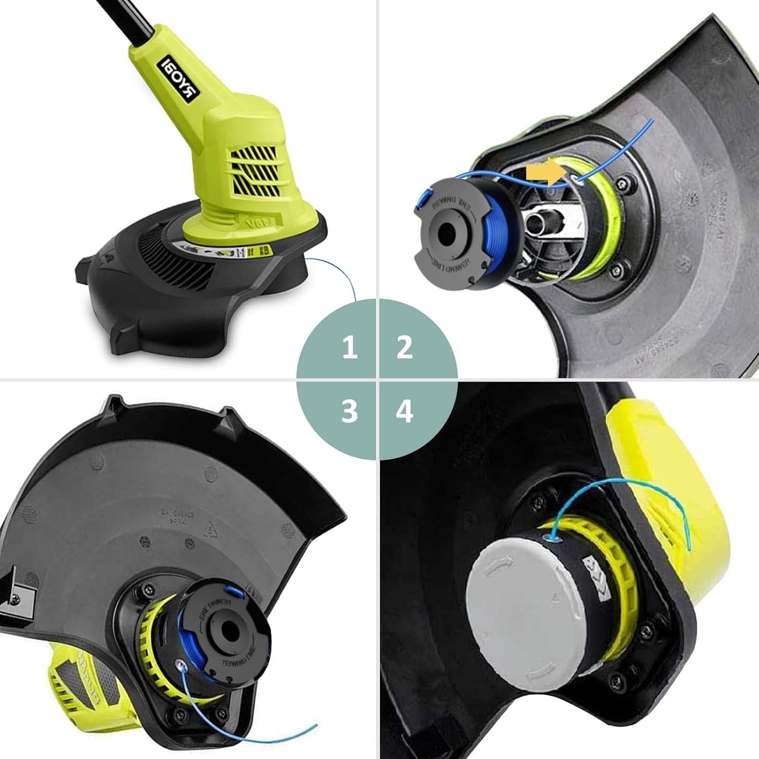 15 Pcs Weed Wacker String Replacement for Ryobi One+ 18V AC14RL3A, .065'' String