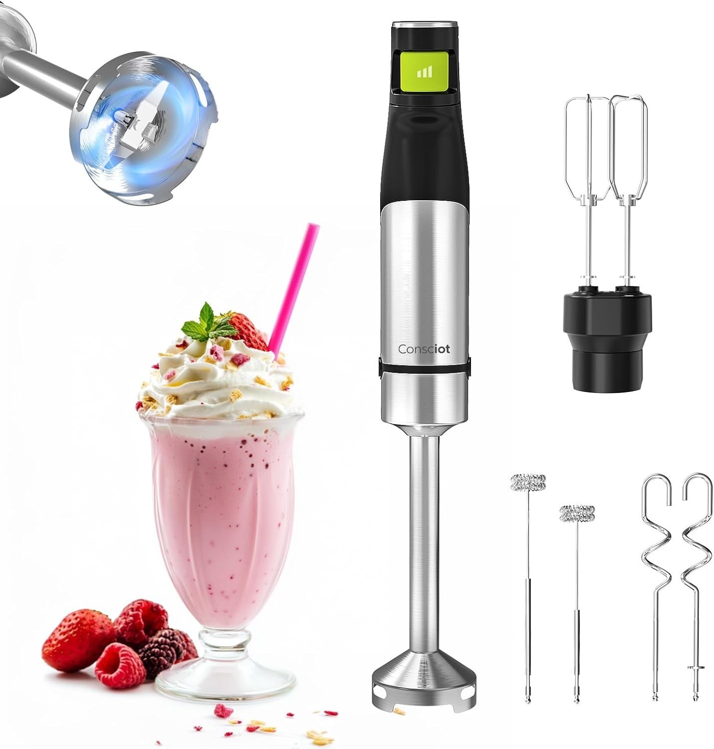 Professional 1100W Immersion Blender: Perfect for Soups, Sauces & Smoothies