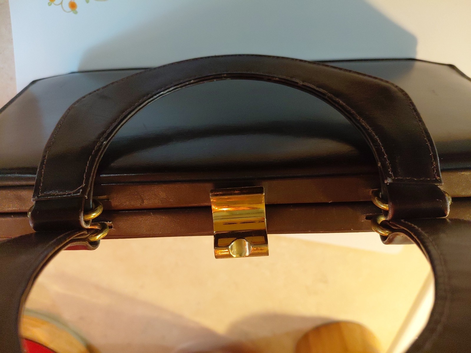 Vintage Susan Gail Handbag Dark Brown Accordion Style Purse Double Handles