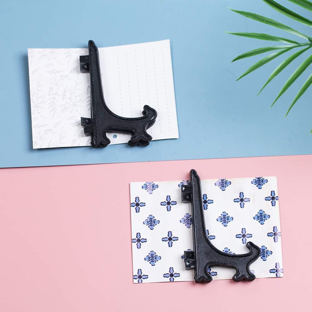 4" Plastic Easel Display Stands 12 Pack Black Plate Picture Frame Holders