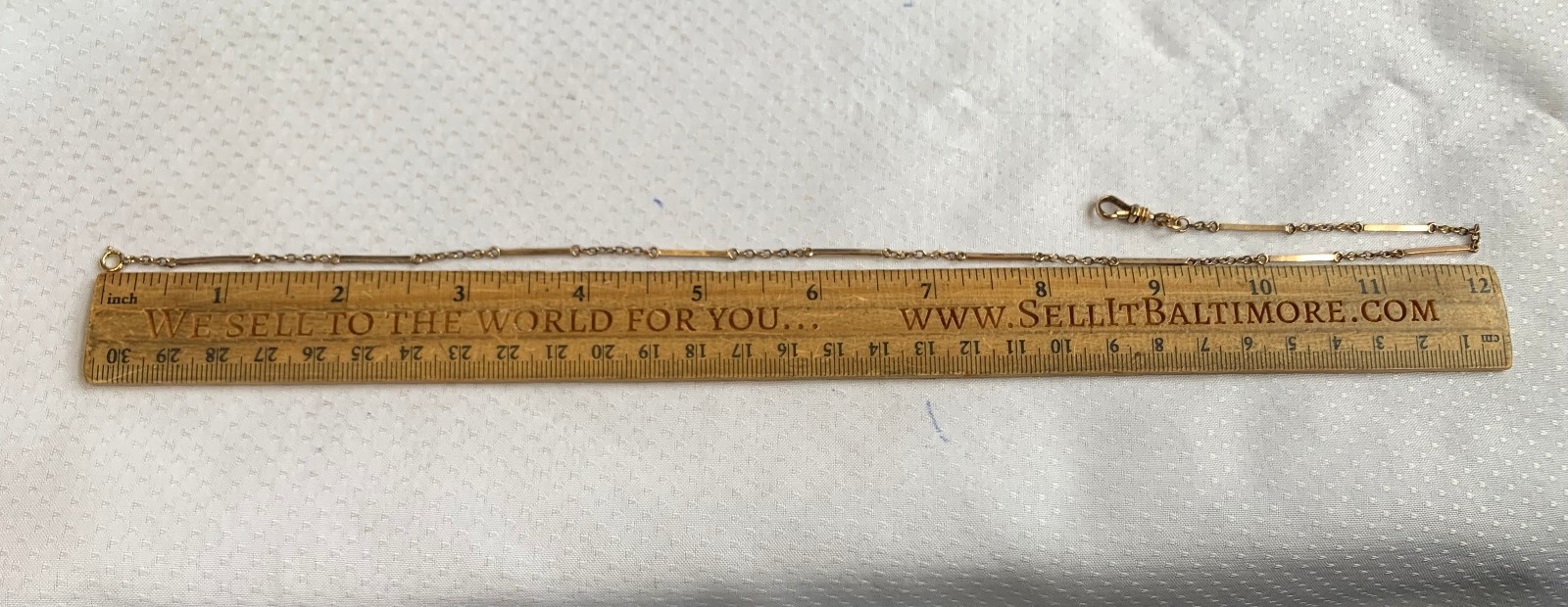 Antique 1/20 12K Gold Filled Pocket Watch Fob Vest Chain 15.5" Long Link Jewelry