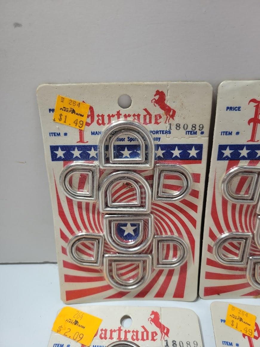Vintage Partrade D-Ring Saddle Hardware Lot 9 Packs New Western Horse Tack