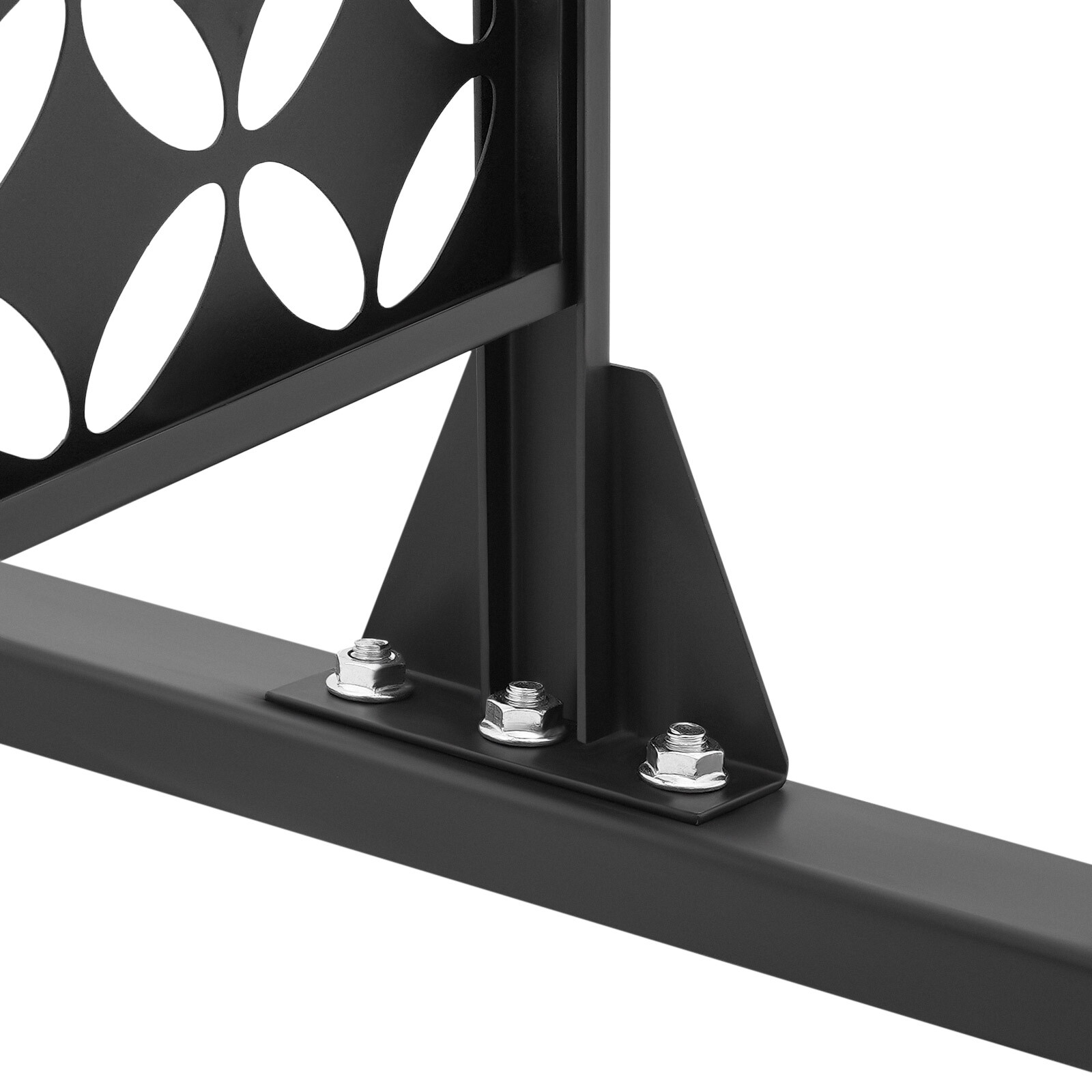 Black 35.4*74.8in Privacy Screen Freestanding Laser Cutting Privacy Fence Screen