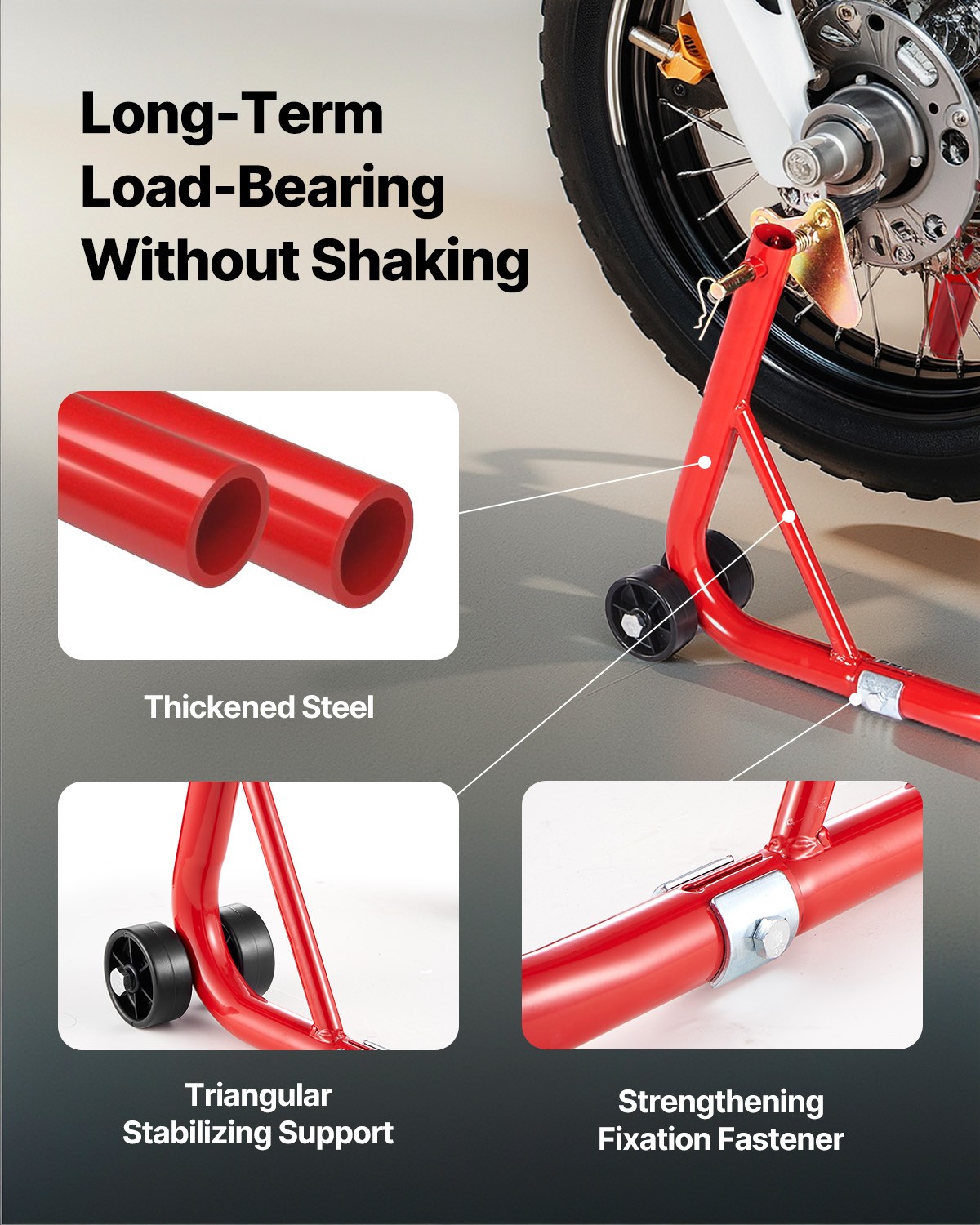 Motorcycle Front & Rear Stand Lift 850 lbs Spoolift Paddock Swingarm Arm Red