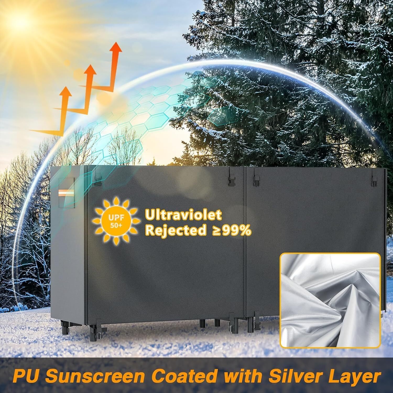 1x 8ft Firewood Log Rack Cover for Waterproof Wood Storage Holder Outdoor 420D