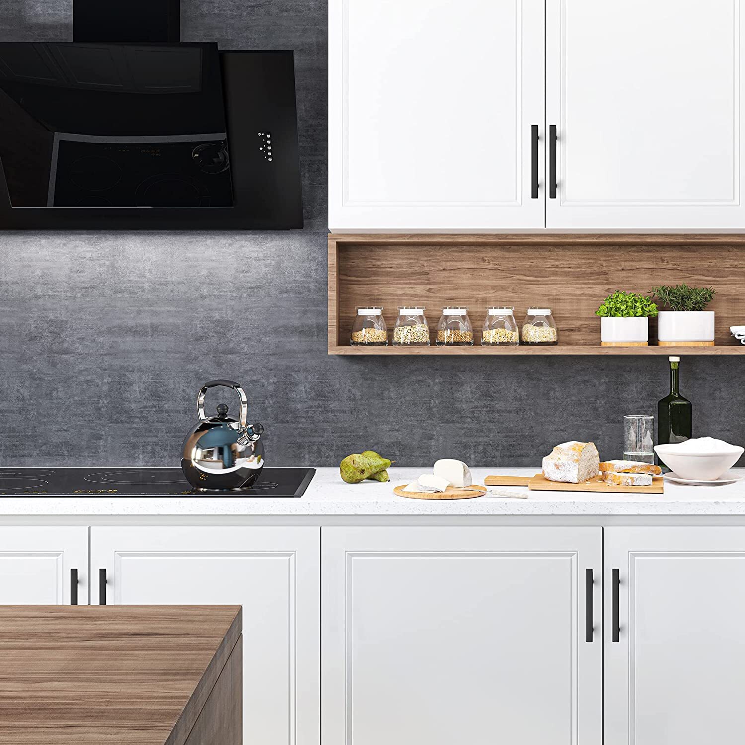 30Pack Matte Black Kitchen Cabinet Pulls Stainless Steel Drawer T Bar Handles US