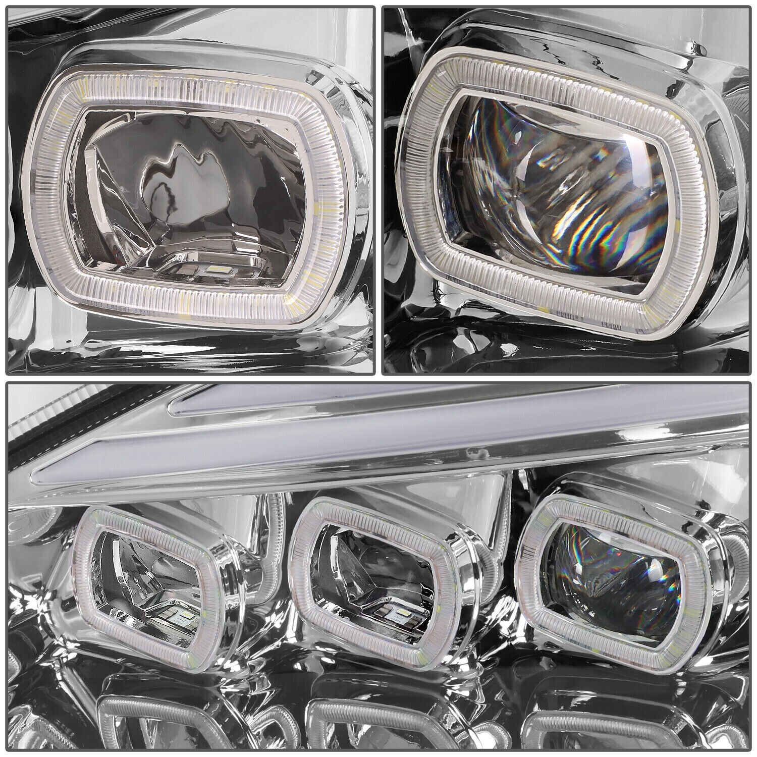 Freightliner Cascadia 2018+ Full LED Headlights DOT Approved Chrome Pair