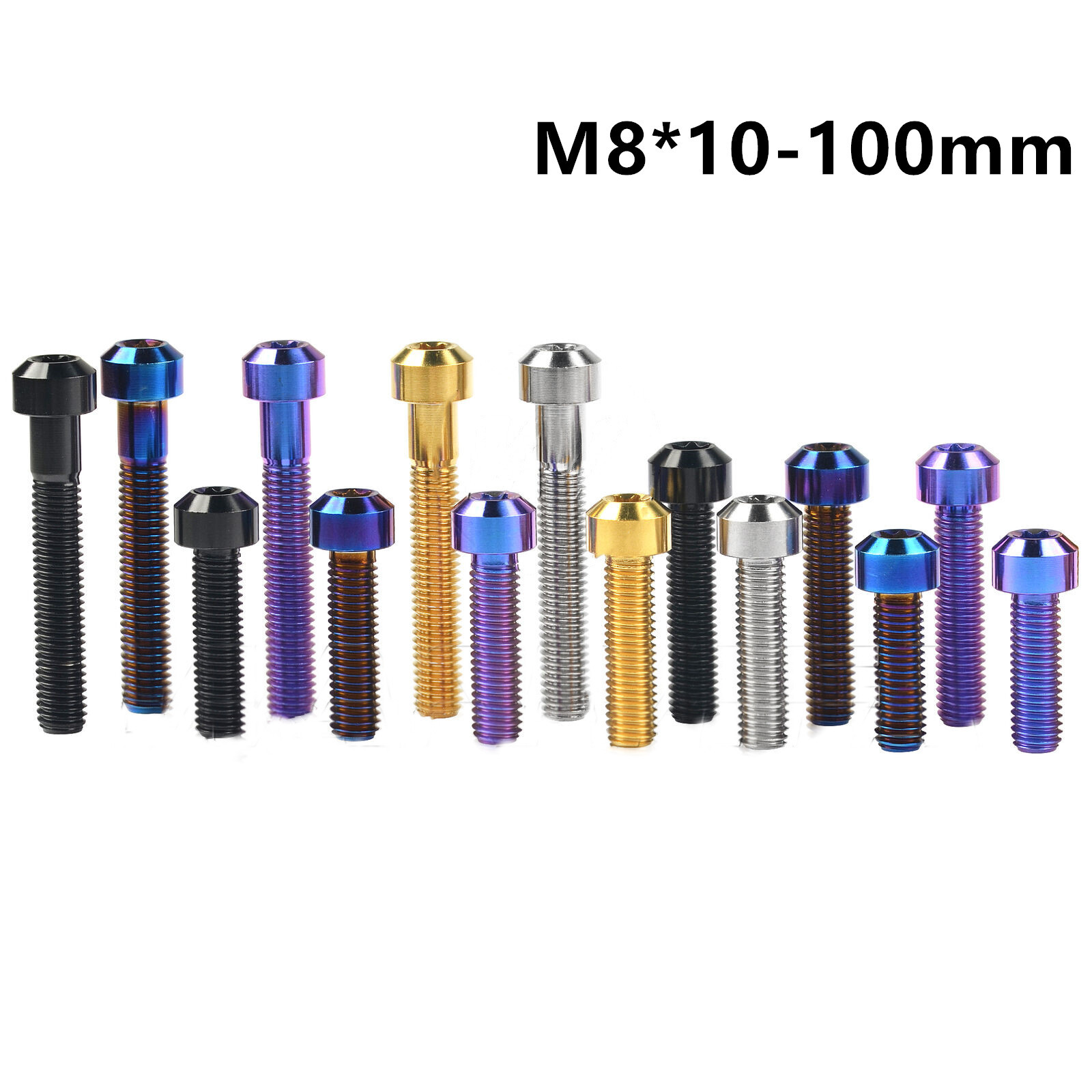 Titanium Bolt M8x10 15 20 25 30 35 40 45 50mm Chamfered Round Torx Head Screws