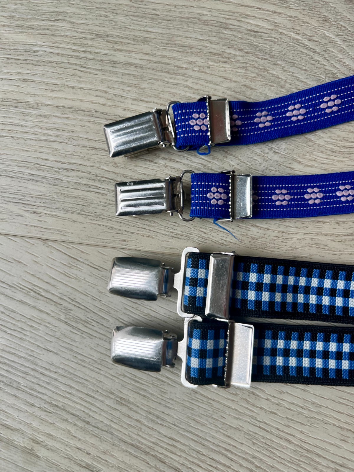 Lot of 3 Suspenders – 2 Vintage Boys Braces 70s–90s + Modern Striped Clip-On