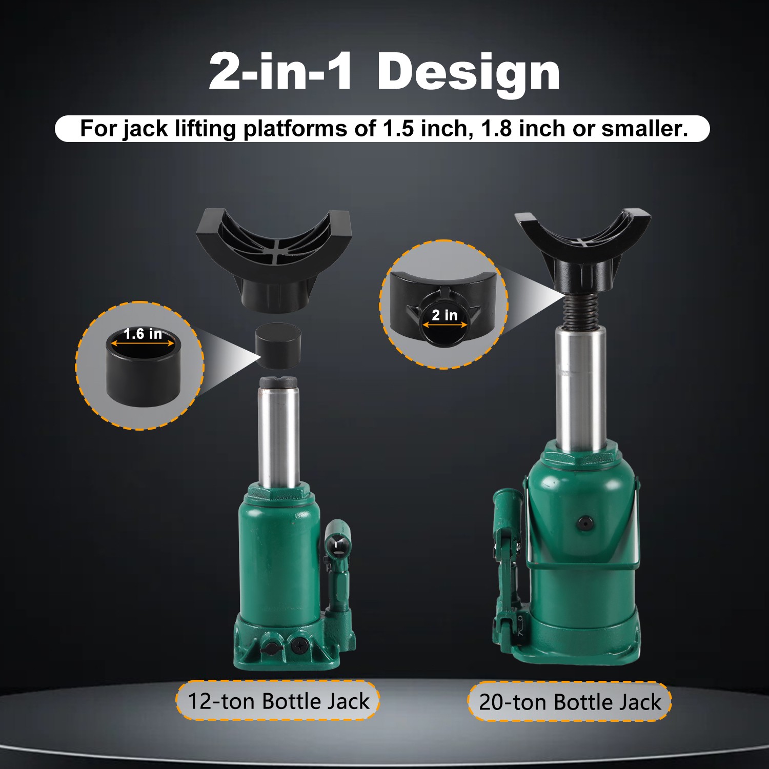 Auto Bottle Jack Adapter Saddle Kit for 12-ton 20-ton 3 Inch & 4 Inch Axle Tube