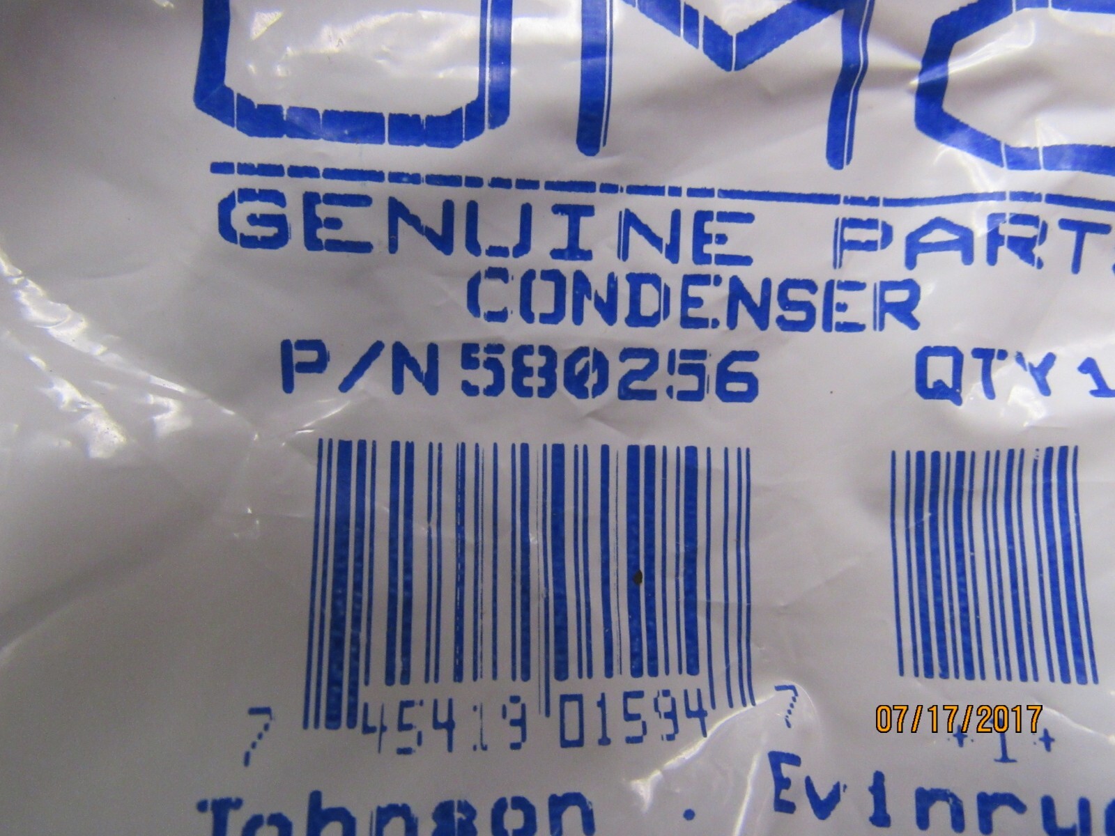 2 New OEM OMC Johnson Evinrude Condensers 580256