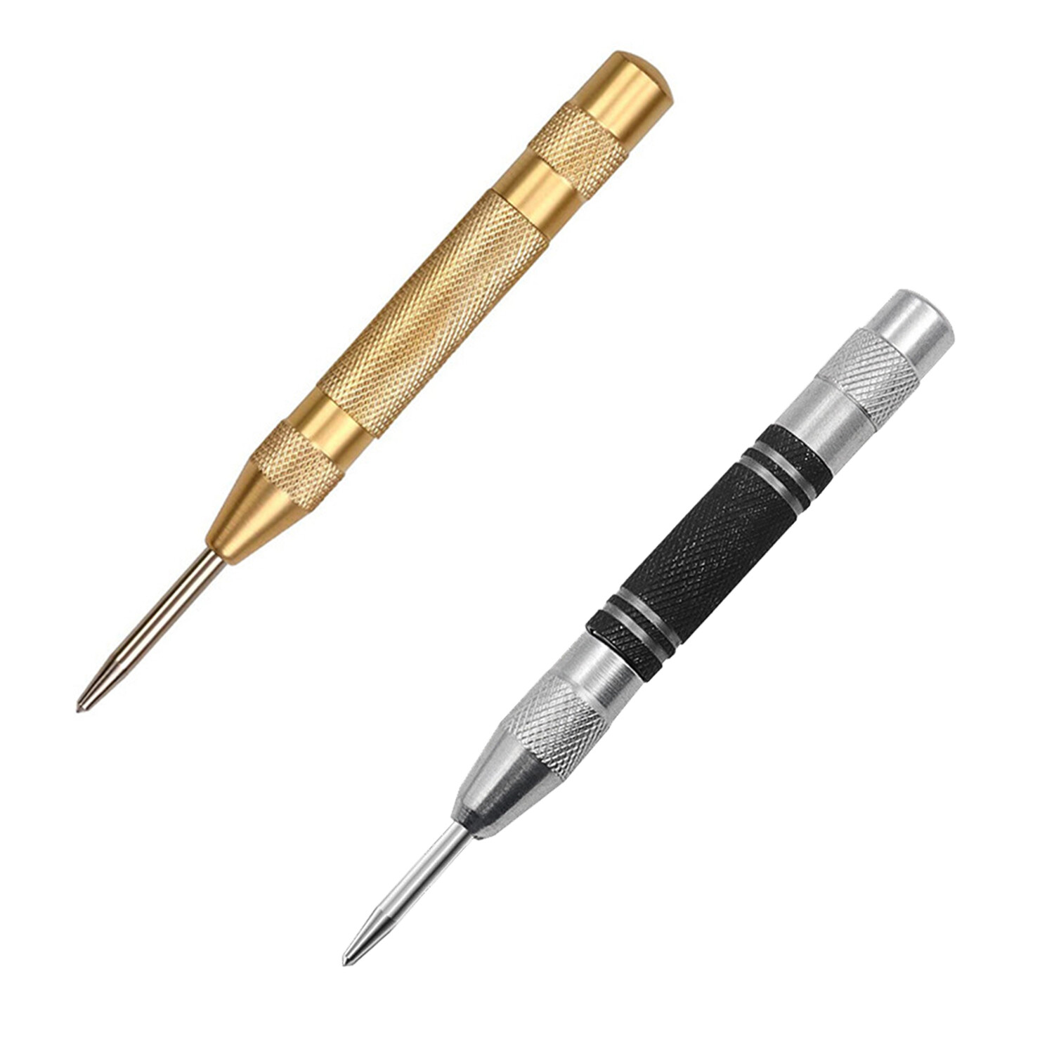 2PC Automatic Center Punch Strikes Surface Hammer Spring Loaded Window Breaker