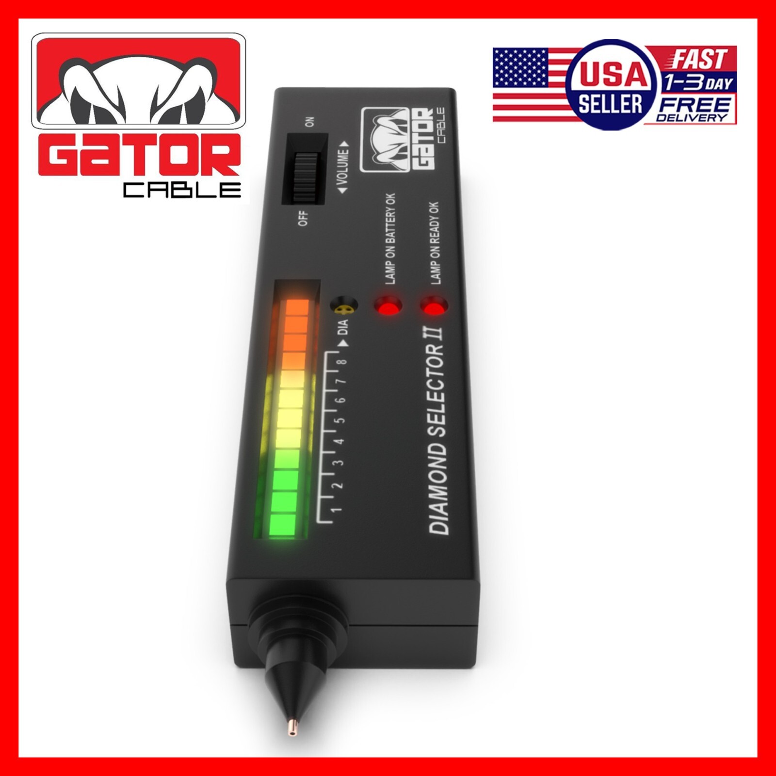 Diamond Gemstone Tester Selector Illuminated Jewelry Testing Tool Pen Portable