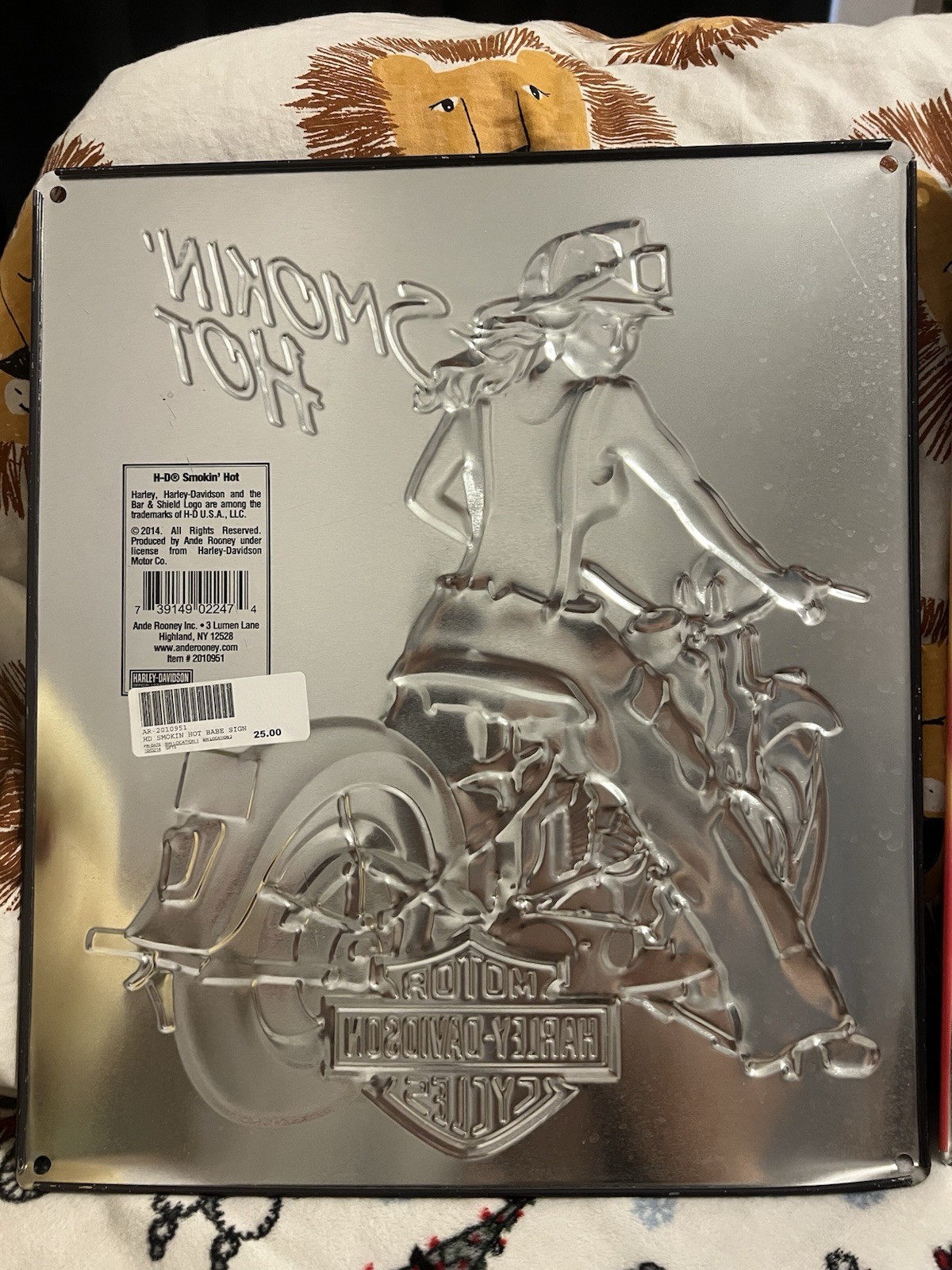 Harley-Davidson® Smokin Hot Fire-fighter Babe Embossed And Logo Tin Sign (13x15)