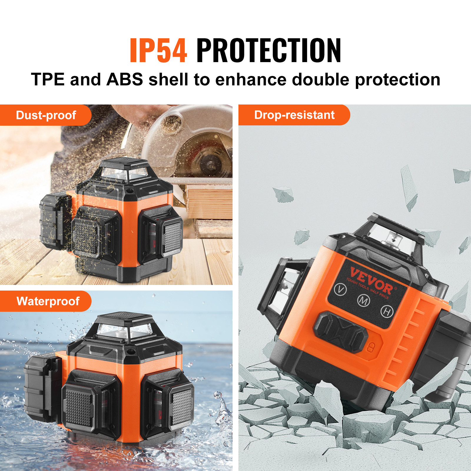 VEVOR Laser Level 100ft Green Cross Line Self Leveling High Accuracy Measuring