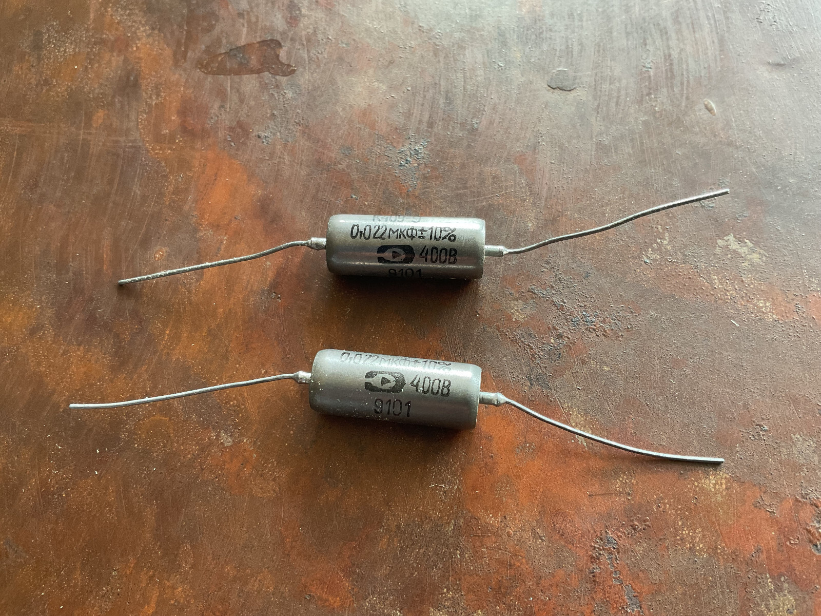.022uf 400v K40Y-9 Russian Capacitors - NOS - Paper In Oil - 2X - 0.022uf