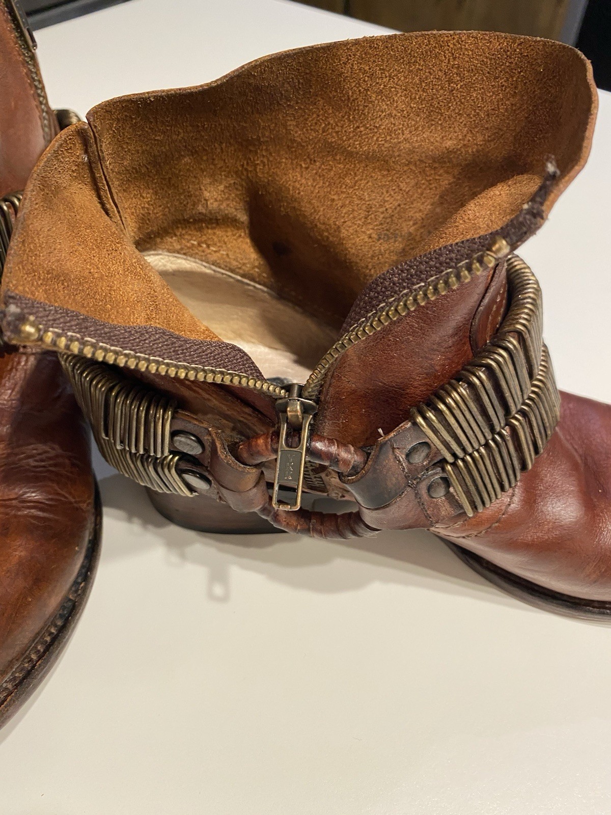 Freebird by Steven Evil Brown Ankle Boot Size 7 Brass Hardware