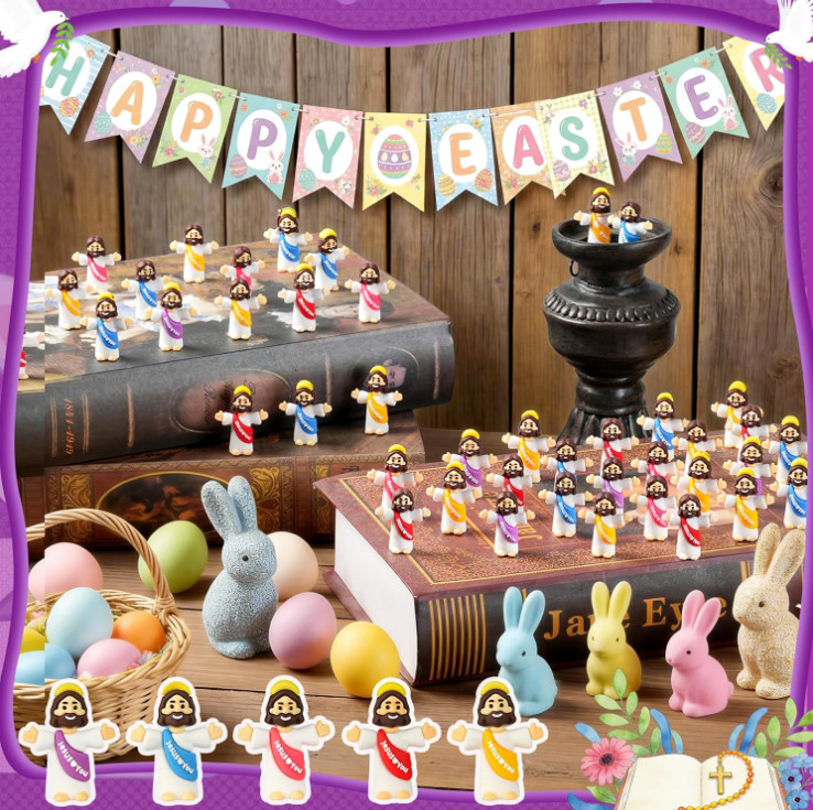 100 Pack Little Jesus Figures Loves You, Tiny Mini Jesus Figurines in Bulk