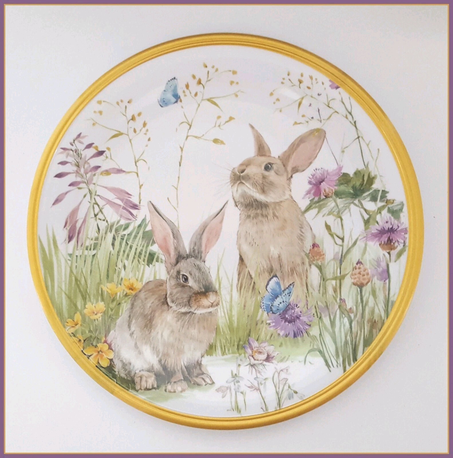 Williams Sonoma Kids 3 PC Floral Meadow Bunny Dinner Set NIB Rabbit Easter